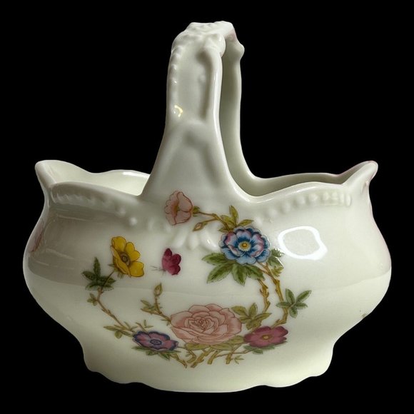 Takahashi San Francisco Porcelain Basket Floral‎ Butterfly Trinket Dish Japan - Picture 9 of 13